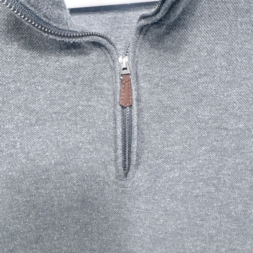 Polo Ralph Lauren Quarter Zip Pullover Mens XL Gray Pique Mock Neck Pockets